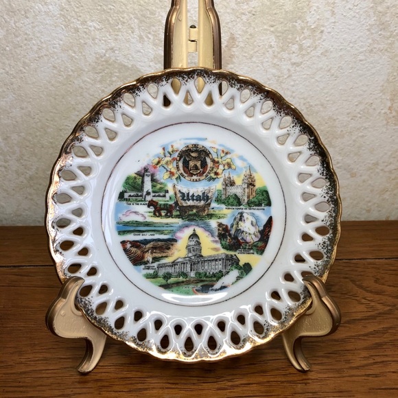 Vintage 6” reticulated Utah souvenir plate